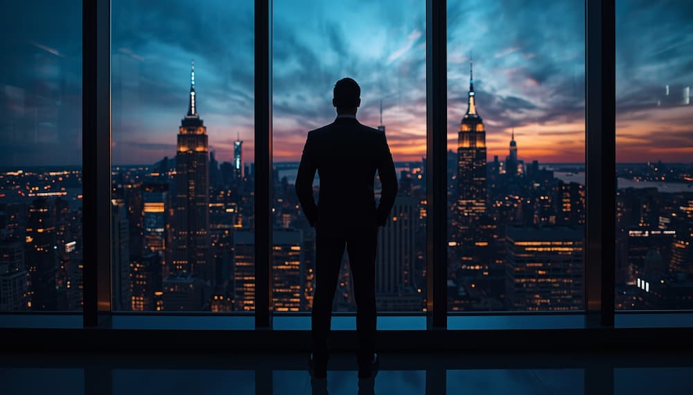 man looking trough the window